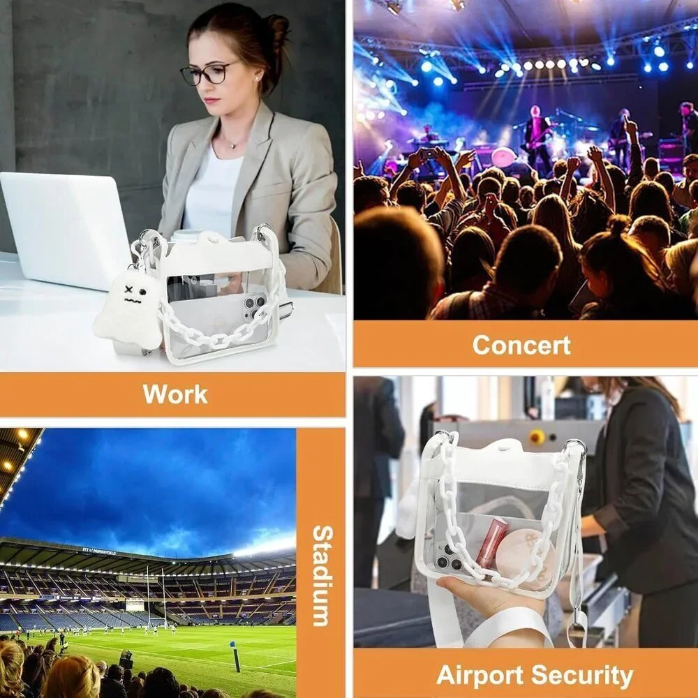 Small Clear Crossbody Bag for Stadium Events Transparent Handbag for Concerts - Picture 6 of 8